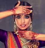 Portrait of beautiful indian girl . Young hindu woman model with
