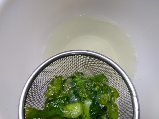 網目やや大きめな濾しきでこす