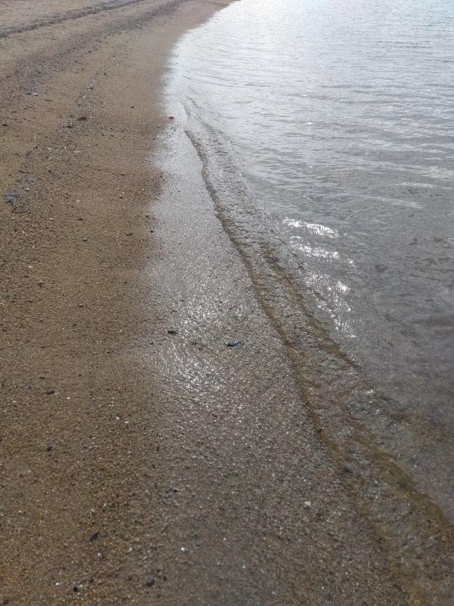 砂浜でアーシング